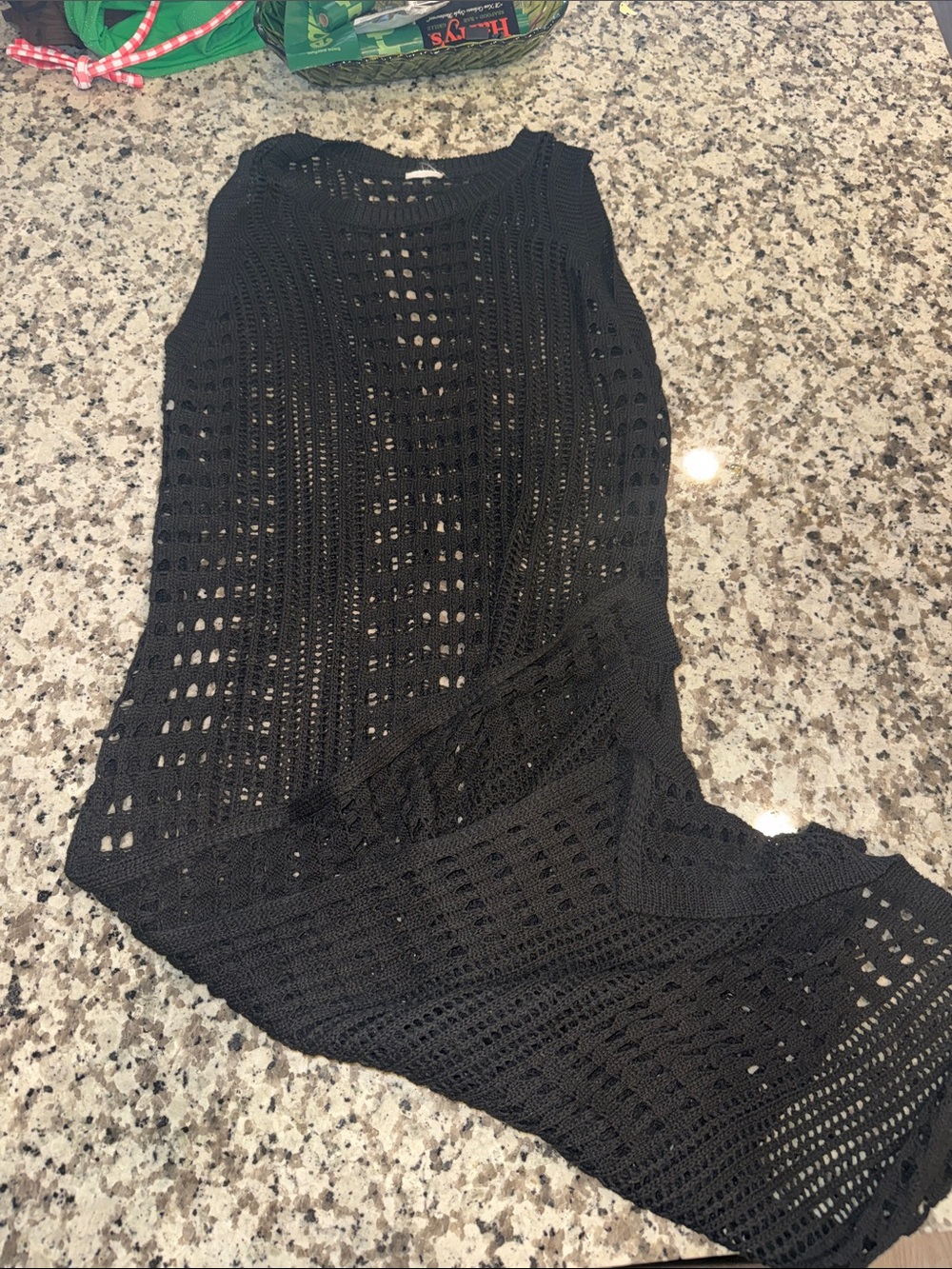 Black Crochet Swim Coverup Dress - Women's Beach Coverup